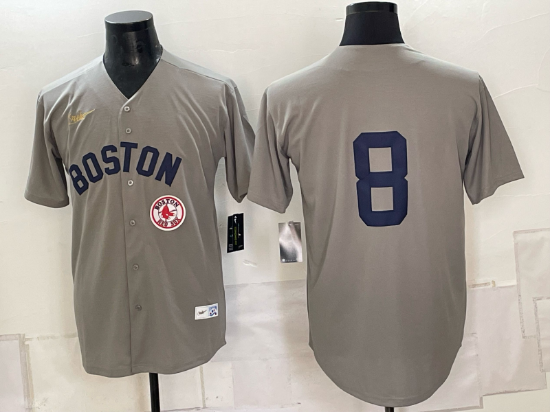 Men Boston Red Sox #8 grey 2026 Nike MLB Jerseys 0907002